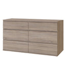 Nova Truffle Oak Finish 6 Drawers Chest by Lavishway | Chest Of Drawers-30086