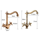 Antique Bronze Dual Cross Handle Bathroom Tap by Lavishway | Basin Faucets-48585