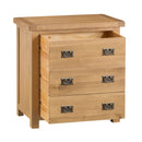 Chunky Oak Wood 3 Drawer Chest by Lavishway | Chest Of Drawers-37281