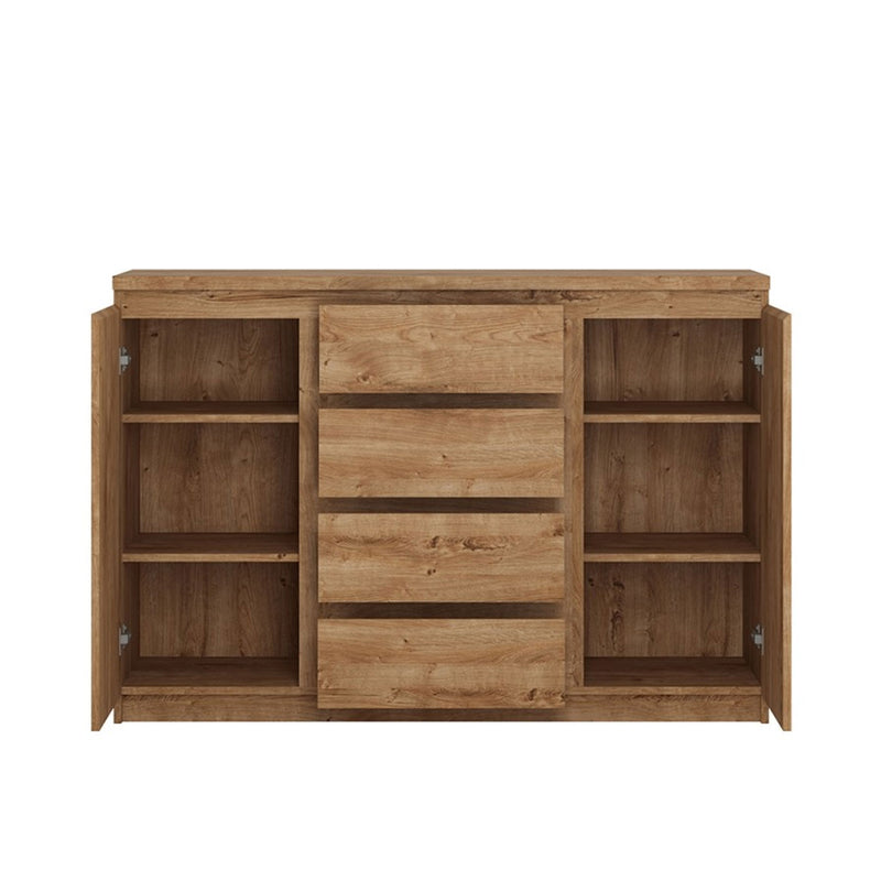 Fribo 2 Doors & 4 Drawers Oak Sideboard by Lavishway | Sideboards-30356