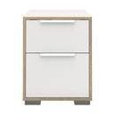 Line White and Oak 2 Drawers Bedside Cabinet by Lavishway | Bedside Tables-29875
