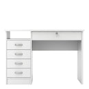Function Plus White 5 Drawers Desk by Lavishway | Desk Pedestals-29580