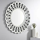 Luxury Silver Round Shape Decorative Mirror by Lavishway | Wall Mirrors-41585