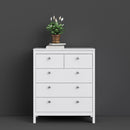 Madrid White 2 Over 3 Chest Of Drawers by Lavishway | Chest Of Drawers-29525