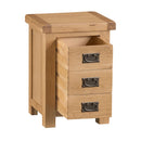 Chunky Oak 3 Drawer Small Bedside Cabinet by Lavishway | Bedside Tables-37287