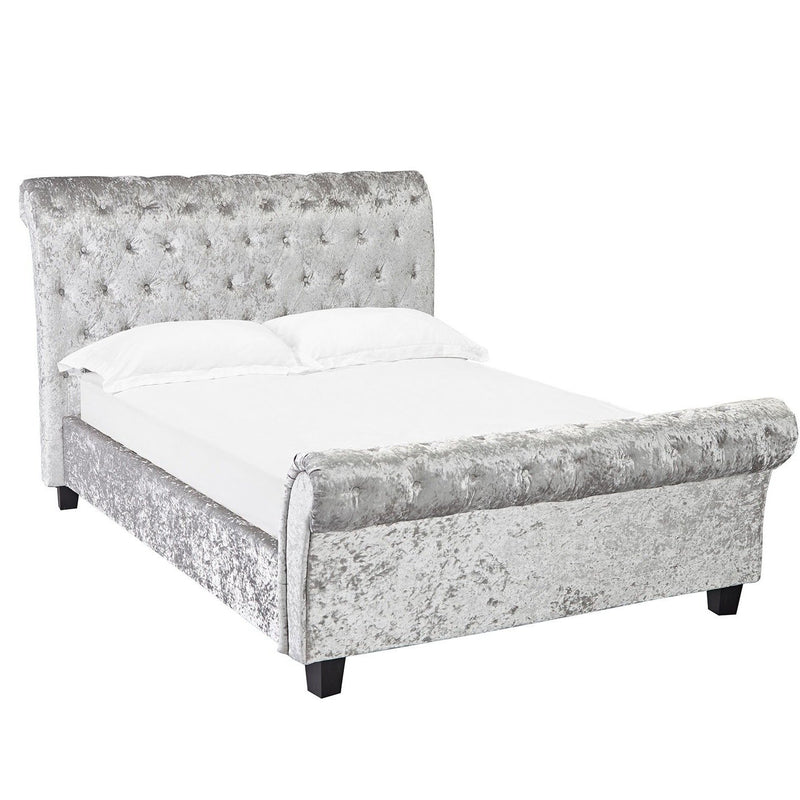 Isabella Crushed Velvet Double Bed by Lavishway | Velvet Bed-35556