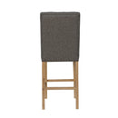 Fabric Light Grey Button Back Stool by Lavishway | Bar Stools-36189
