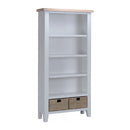 Tattershall Oak Top Large Bookcase in Grey by Lavishway | Book Shelves and Cabinets-30736