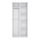 Fribo White Wooden 2 Doors Wardrobe by Lavishway | Wardrobe-30309