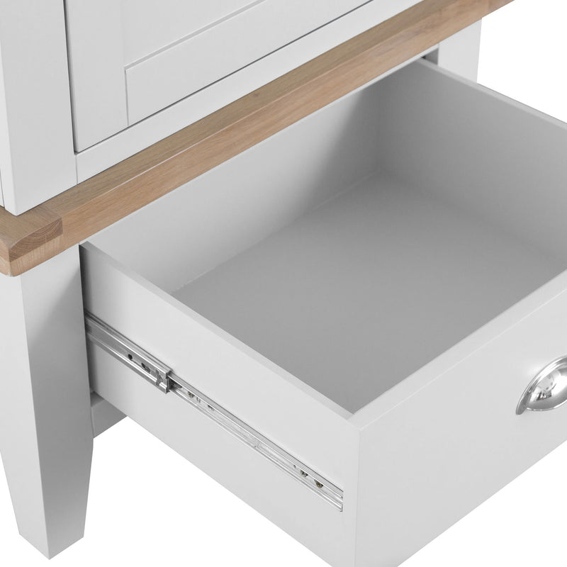 Tattershall Oak Top Single Wardrobe in White by Lavishway | Wardrobe-35982