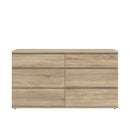 Nova Oak Finish Wide 6 Drawers Chest by Lavishway | Chest Of Drawers-30091