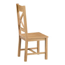 Chunky Oak Seat Wooden Dining Chair Set of 2 by Lavishway | Dining Chairs-32597