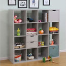 Wooden Grey Storage Bookcase Display Unit by Lavishway | Book Shelves and Cabinets-43234