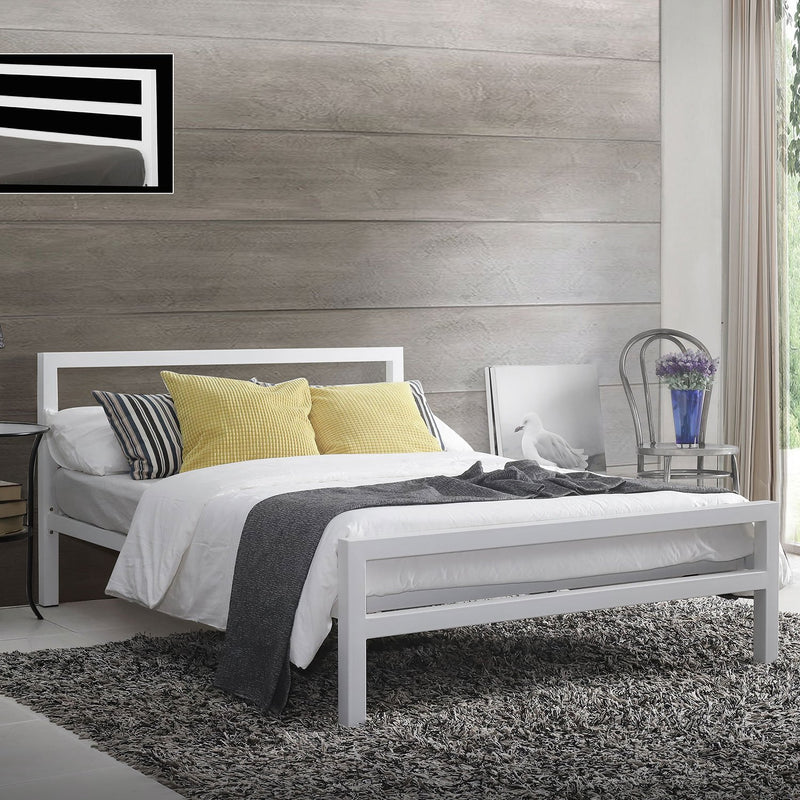 City Block Modern Metal Bed Frame by Lavishway | Metal Beds-35802