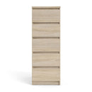 Naia Oak Finish Narrow 5 Drawers Chest by Lavishway | Chest Of Drawers-29889
