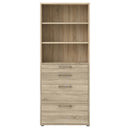 Prima Oak 4 Drawers Bookcase With 3 Shelves by Lavishway | Book Shelves and Cabinets-29072