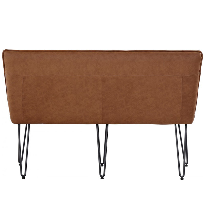 Studded Back Tan Leather Dining Bench by Lavishway | Dining Benches-31379