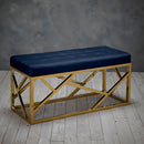 Renata Faux Leather Royal Blue Dining Bench by Lavishway | Dining Benches-35190