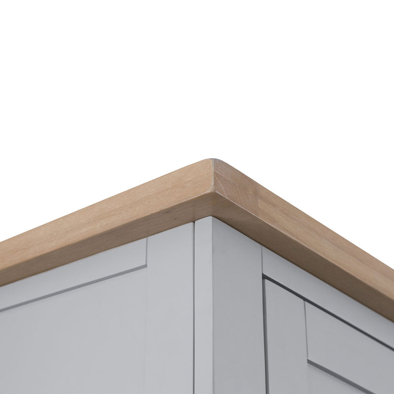 Tattershall Oak Top Single Wardrobe in Grey by Lavishway | Wardrobe-36008