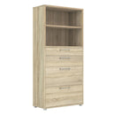 Prima Oak 4 Drawers Bookcase With 2 Shelves by Lavishway | Book Shelves and Cabinets-29111
