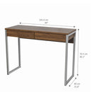 Function Plus Walnut & Grey 2 Drawers Desk by Lavishway | Desks-29628