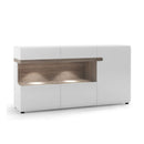 Chelsea White Gloss 3 Glazed Doors Sideboard by Lavishway | Sideboards-30199