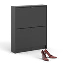 Shoes Black 2 Tilting Doors Shoe Cupboard by Lavishway | Shoe Cabinets-29053