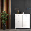 Madrid White 4 Compartment Shoe Cabinet by Lavishway | Shoe Cabinets-29479