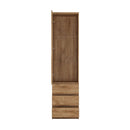 Fribo Tall Oak Finish 1 Door Display Cabinet by Lavishway | Display Cabinets-30327