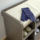 8 Compartment Padded Seat Shoe Bench in Grey by Lavishway | Shoe Cabinets-43294
