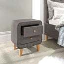 Round Edges Bedside Table - Grey by Lavishway | Bedside Tables-43471