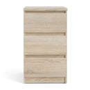 Naia Oak Finish 3 Drawers Bedside Table by Lavishway | Bedside Tables-29908