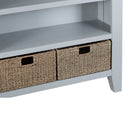 Tattershall Oak Top Grey Small Wide Bookcase by Lavishway | Book Shelves and Cabinets-33088
