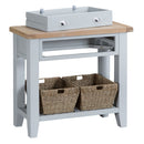 Tattershall Oak Top Console Table in Grey by Lavishway | Hallway Console Table-35949