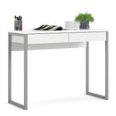 Function Plus White High Gloss 2 Drawers Desk by Lavishway | -29617