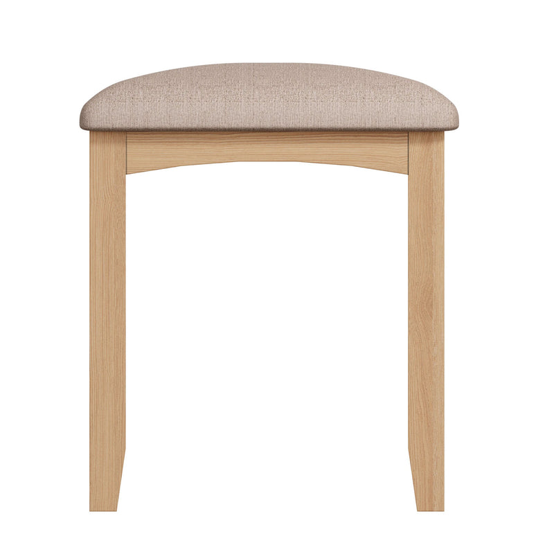 Guildford Solid Oak Dressing Table Stool by Lavishway | Dressing Table Stools-31954