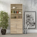 Prima Oak 2 Doors Bookcase With 5 Shelves by Lavishway | Book Shelves and Cabinets-29176