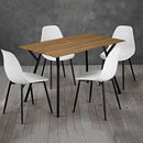 Lisbon Oak Finish Top 4 Chairs Dining Set by Lavishway | Dining Table Set-35334