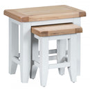 Tattershall Oak Top Nest of 2 Tables in White by Lavishway | Nest of Tables-33049