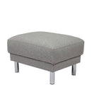 Cleveland Nova Light Grey Fabric Footstool by Lavishway | Stools & Pouffes-30040