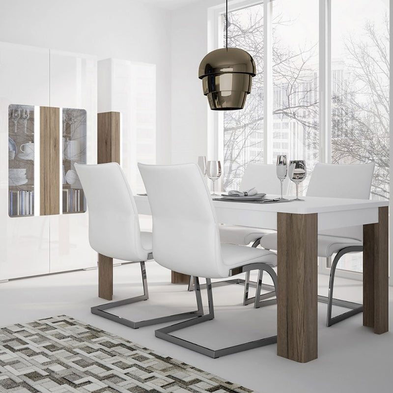 Toronto Dining Table with 4 Dark Brown Chairs by Lavishway | Dining Table Set-30573