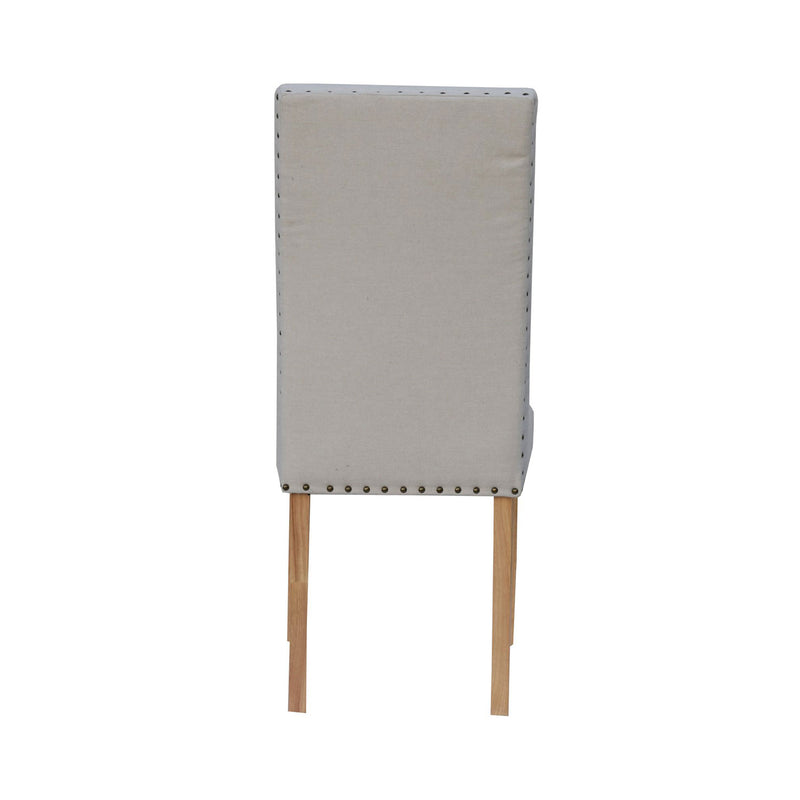 Tweed Fabric Studded Dining Chair Set of 2 by Lavishway | Dining Chairs-30975