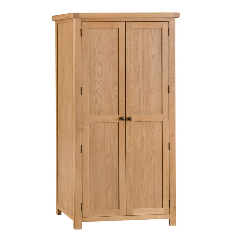 Chunky Oak Solid Wood 2 Doors Wardrobe by Lavishway | Wardrobe-32619