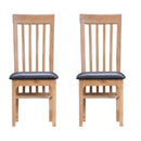 Nordic Oak Slat Back Dining Chair Set of 2 by Lavishway | Dining Chairs-32295