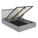 Oxford Wooden White & Grey Ottoman Bed by Lavishway | Wooden Beds-35472