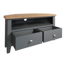 Grantham Oak Top Grey Wooden Corner TV Unit by Lavishway | TV Units Cabinets-36746
