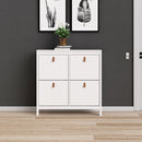 Barcelona White 4 Tilting Doors Shoe Cabinet by Lavishway | Shoe Cabinets-29773