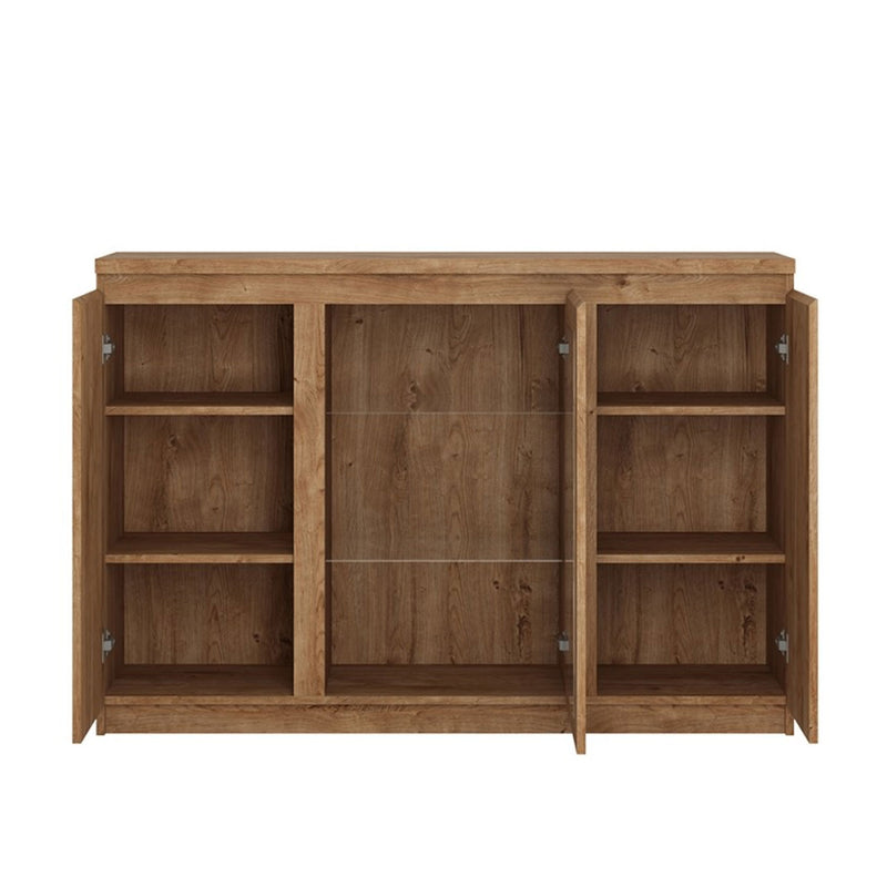 Fribo Oak Finish 3 Doors Wooden Sideboard by Lavishway | Sideboards-30352