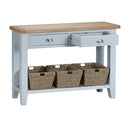 Tattershall Oak Top Grey Large Console Table by Lavishway | Hallway Console Table-33101