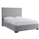 Chenille Grey Contemporary Upholstered Bed by Lavishway | Fabric Beds-38050